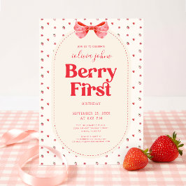 Erster Geburtstag Berry Pink Coquette 1. Geburtsta Einladung