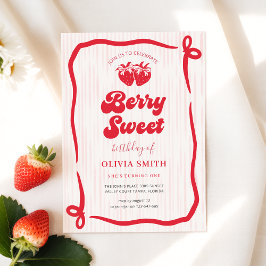 Erster Geburtstag Berry Rosa Schleife 1. Geburtsta Einladung