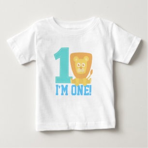 Erster Geburtstag, bin ich einer, niedlicher Löwe Baby T-shirt