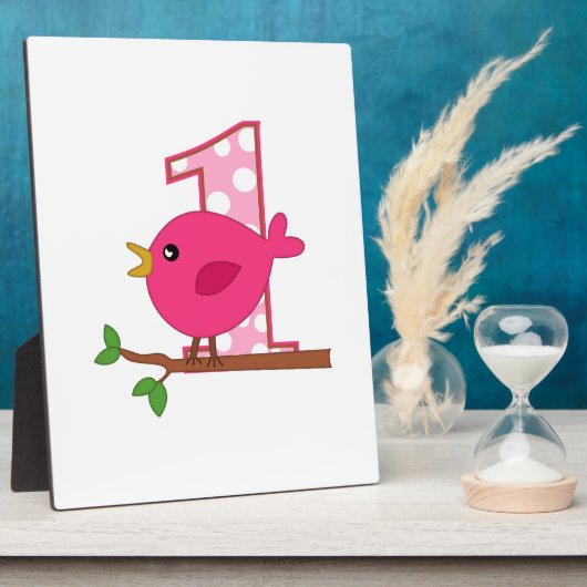 Erster Geburtstag Birdie Fotoplatte (Seite)