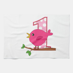 Erster Geburtstag Birdie Handtuch