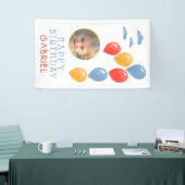 Erster Geburtstag Blauer Ballon Kind Geburtstag Fo Banner (Messeveranstaltung)