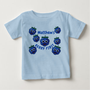 Erster Geburtstag Boy Blue Berry 1. Baby T-shirt