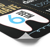 Erster Geburtstag Chalkboard Zeichen Konfetti blau Poster (Ecke)