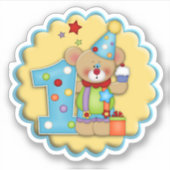 Erster Geburtstag Clownbär Die Sticker Decal schne (Vorderseite)