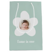 Erster Geburtstag daisboho retro terracotta natürl Mittlere Geschenktüte (Vorderseite)