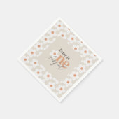 Erster Geburtstag daisboho retro terracotta natürl Serviette (Ecke)