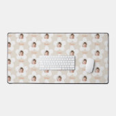 Erster Geburtstag daisho Retro rosa gelb Schreibtischunterlage (Tastatur & Maus)