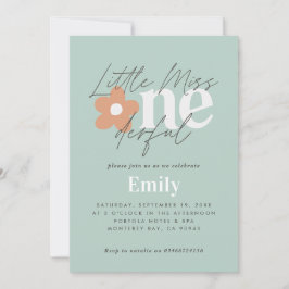 Erster Geburtstag daisho Retro türkis orange Einladung