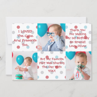 Erster Geburtstag danken Ihnen zu kardieren Dankeskarte