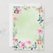 Erster Geburtstag der verzauberten Wald-Fairy Einladung (Rückseite)