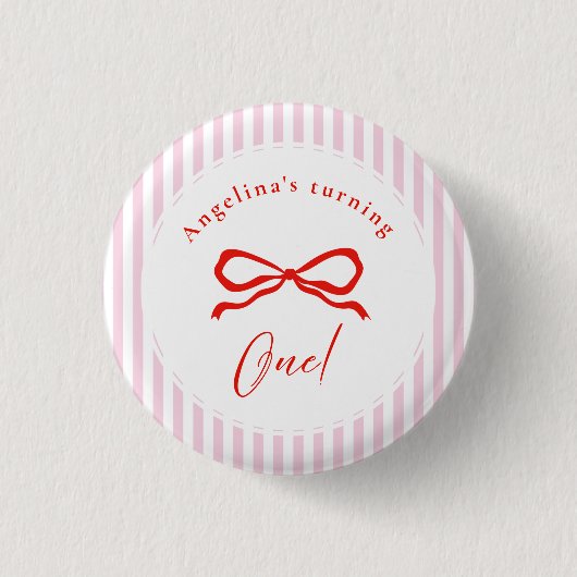 Erster Geburtstag des Babys mit weichen Knöpfen. Button (Vorderseite)