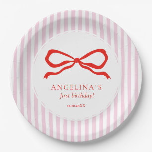 Erster Geburtstag des Babys mit weichen rosa Party Pappteller