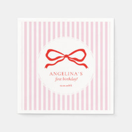 Erster Geburtstag des Babys mit weicher rosa Party Serviette