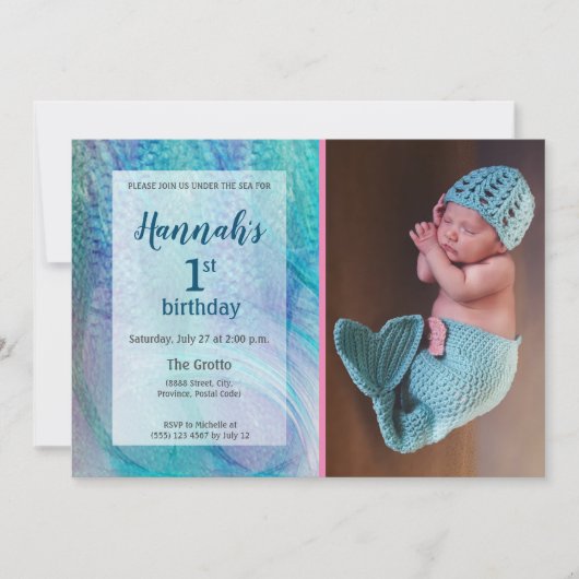 Erster Geburtstag des Einladung (Vorderseite)