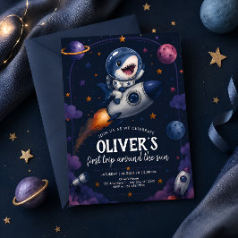 Erster Geburtstag des Weltraumhais Einladung