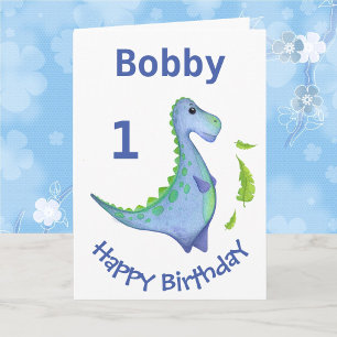 Erster Geburtstag Dinosaurier personalisieren Boy' Karte