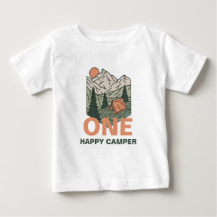Erster Geburtstag eines glücklichen Camper Baby T-shirt