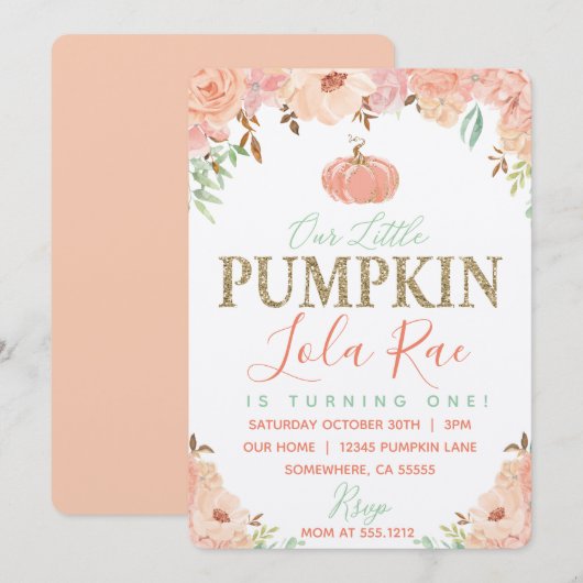 ERSTER GEBURTSTAG EINLADUNG (Vorne/Hinten)