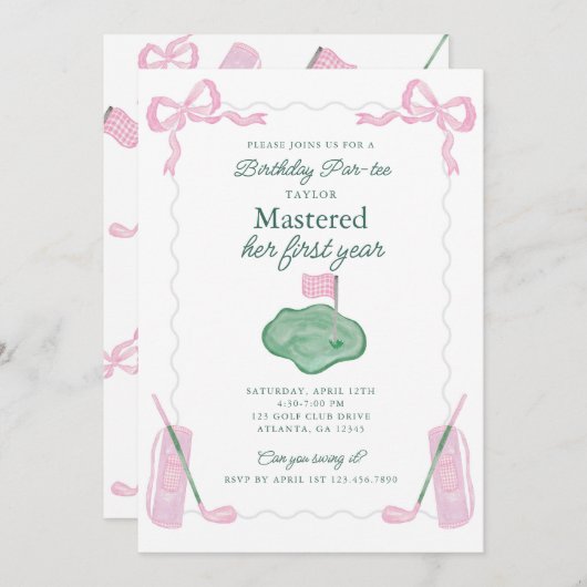 Erster Geburtstag - Einladung (Vorne/Hinten)