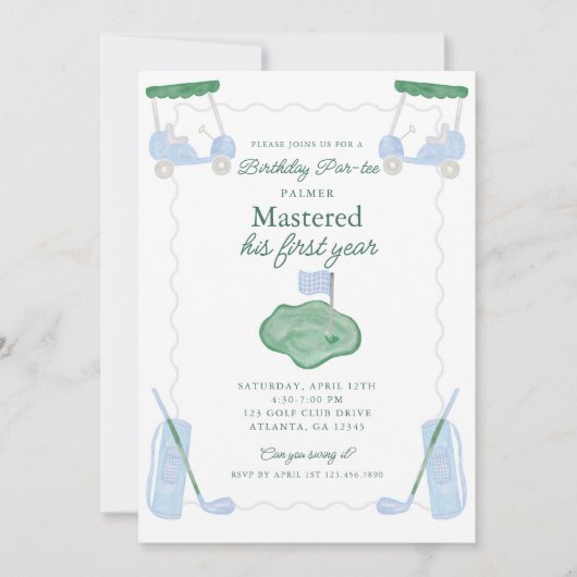 Erster Geburtstag - Einladung (Vorderseite)