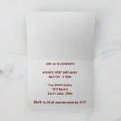 ERSTER Geburtstag Einladung Cowboy PERSONALISIEREN (Innenseite)