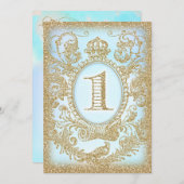 Erster Geburtstag einmal auf der Zeit Prinz Einladung (Vorne/Hinten)