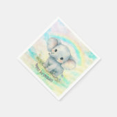 Erster Geburtstag Elefant Regenbogen Neutral Paste Serviette (Ecke)