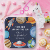 Erster Geburtstag Erster Rundgang durch die Sonne Pappteller (Party)