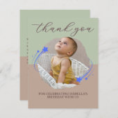 Erster Geburtstag Foto Shooting Star Danke Karte (Vorne/Hinten)