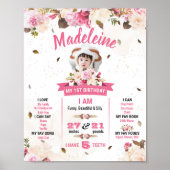 Erster Geburtstag für Baby Girl Poster (Vorne)