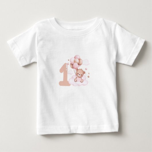 Erster Geburtstag für Mädchen Baby T-shirt (Vorderseite)