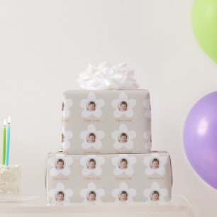 Erster Geburtstag Gänseblümchen Boho Retro Terrako Geschenkpapier