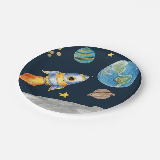 ERSTER GEBURTSTAG, GEBURTSTAG, SCHWARZES GIFT PAPPTELLER (Schrägansicht)