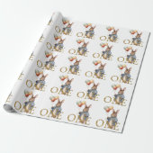 Erster Geburtstag Hase mit Ballons  Geschenkpapier (Ungerollt)