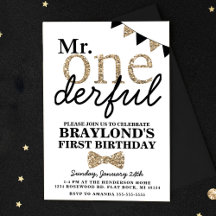 Erster Geburtstag Herr Onederful Einladung