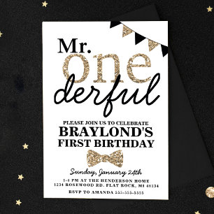 Erster Geburtstag Herr Onederful Einladung