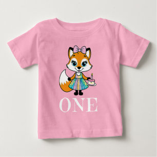 Erster Geburtstag heute Niedlichen Foxenkleid und Baby T-shirt