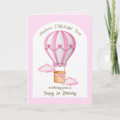 Erster Geburtstag Hot Air Ballon Gruß Karte (Vorderseite)