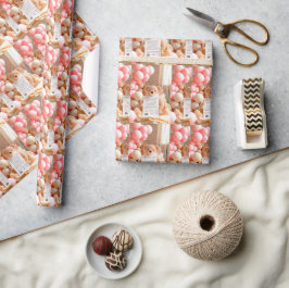 Erster Geburtstag im Herbst für Beary Bärchen Mädc Geschenkpapier