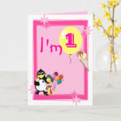 Erster Geburtstag Karte (Gelbe Blume)