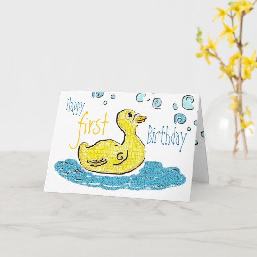 Erster Geburtstag Karte (Gelbe Blume)