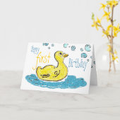 Erster Geburtstag Karte (Gelbe Blume)