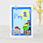 Erster Geburtstag Karte (Gelbe Blume)