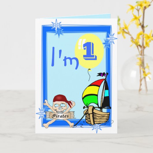 Erster Geburtstag Karte (Gelbe Blume)