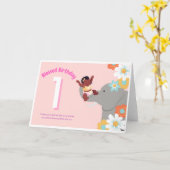 Erster Geburtstag Karte (Gelbe Blume)