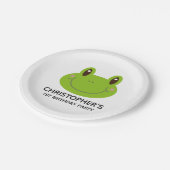 Erster Geburtstag Kinder Party Frosch Thema Pappteller (Schrägansicht)