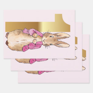 Erster Geburtstag Klassisches Kaninchen Geschenkpapier Set