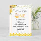 Erster Geburtstag mit Bee Day Einladung (Stehend Vorderseite)