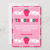 Erster Geburtstag mit Erdbeeren feiern Dankeskarte (Vorderseite)